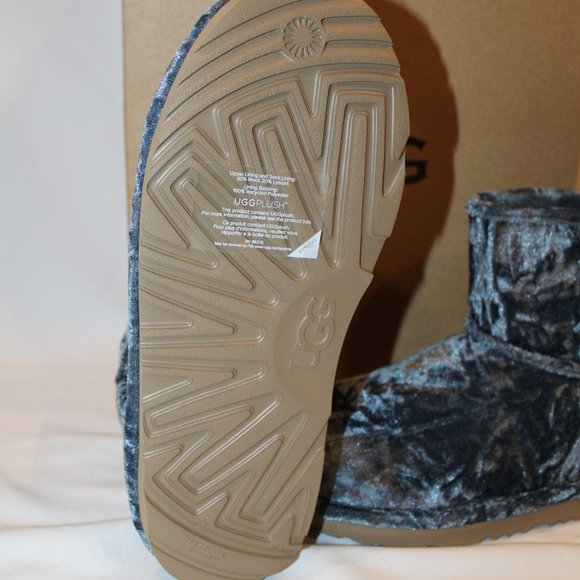 NIB YOUTH 4 5 6 WOMEN'S 6 7 8 MINI VELVET NAVY BLUE ANKLE BOOTS BOOTIES - Picture 6 of 7